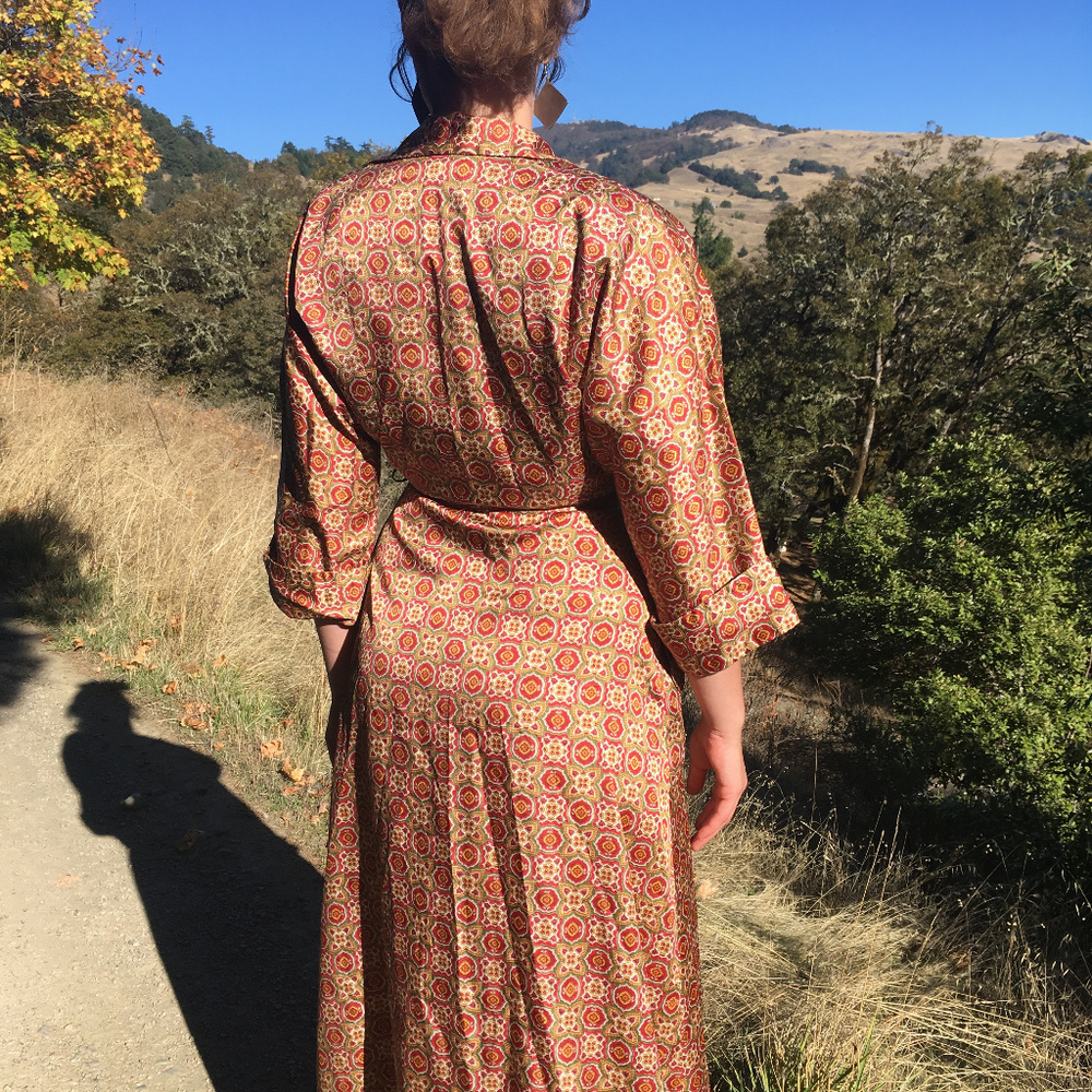 Vintage 50's sleeved hostess dress - Picture 5 of 6
